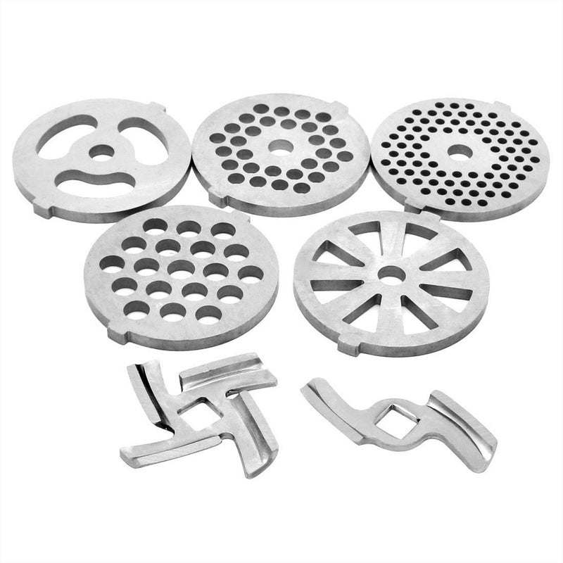 Together-life 7 Piece Stainless Steel Meat Grinder Plates & Blades for Food Chopper & Meat Grinder - Image 1